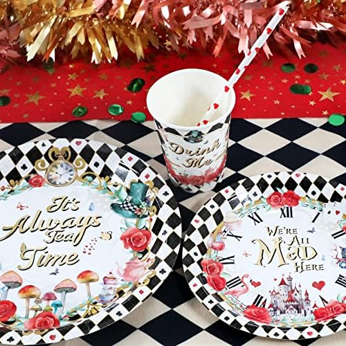Recheel Alice In Wonderland Party Plates Set, Wonderland Party Decorations - Image 5