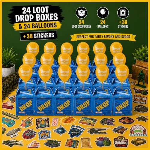Game Party Military Supply Loot Drop Box Party Favors. Decoration and Gift Bags, Gaming-Themed Birthday Activities and Party Supplies - Image 2