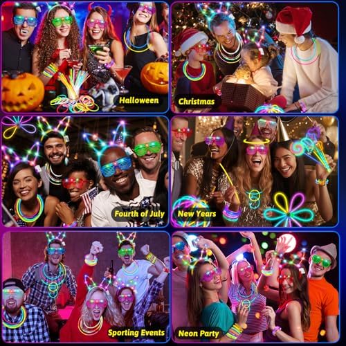 156Pcs Glow In The Dark Party Supplies for Kids & Adult Neon Accessories - Image 2
