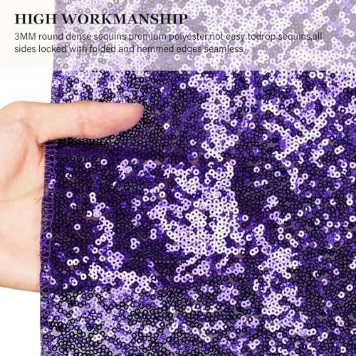 PartyDelight Purple Sequin Backdrop Curtains 2x8ft 2 Panels - Image 4