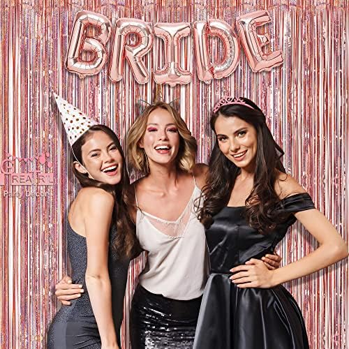 Rose Gold Tinsel Curtain Party Backdrop 2 Packs - Image 4
