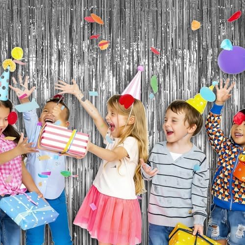 5 Pack 3.28ft x 6.56ft Silver Metallic Tinsel Foil Fringe Curtains, Photo Booth Backdrop Party Decorations for Birthday Wedding Engagement Baby Shower Graduation Bachelorette New Years - Image 6