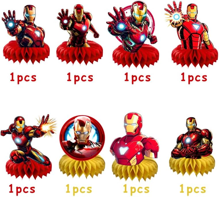 8Pcs Iron Honeycomb Table Centerpiece Man Birthday Party Supplies Table Decorations for Kids Party Decorations - Image 2