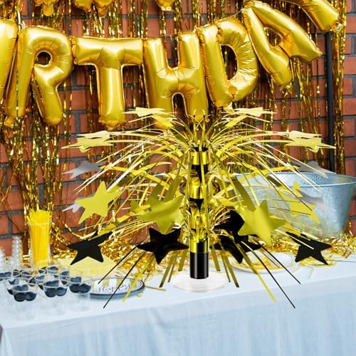 6 Pcs Star Centerpiece, Black and Gold - Image 4