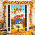 BlissYard Fall Door Cover Thanksgiving Decor Scarecrow Pumpkin 35x71 Inch by BlissYard