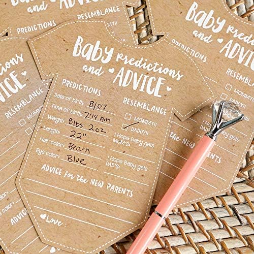 Kate Aspen Baby Predictions for Baby Shower Advice Cards - 50-Count Onesie Shaped Baby Shower Games for Girl or Boy - Gender Neutral Decor, Table Decorations, Activity and Keepsake For New Parents - Image 6