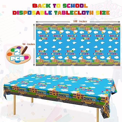 2Pcs Back to School Tablecloth, Plastic 108 x 54 In Tablecover for Students - Image 2