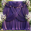 10x12 ft Deep Purple Backdrop Curtains for Weddings, Birthdays and Photos by PartyVillage