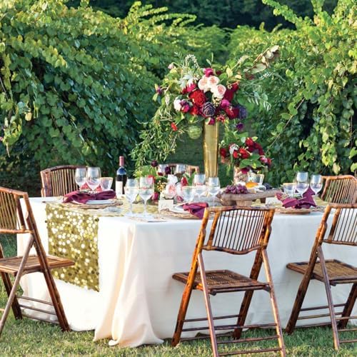 VHH Sequin Table Runner 12 x 108 inches Gold Table Runner, Glitter Runner for Party Wedding Birthday, Party Spring Easter Rustic, Birthday Supplies Decorations (3 Pack). - Image 6