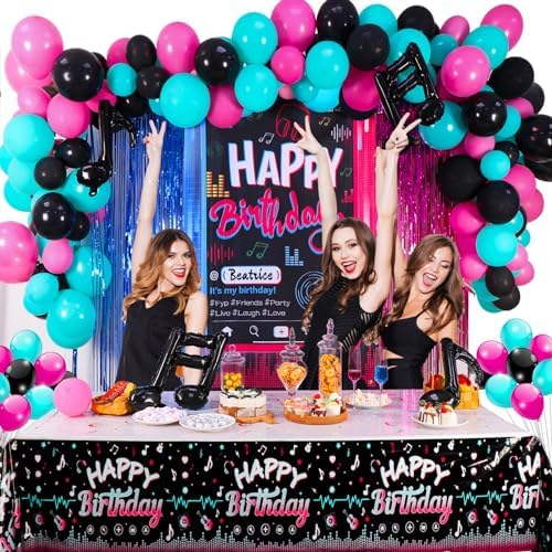 Tik Tok Birthday Decorations Set, 135 PCS Music Themed Party Decorations - Image 2