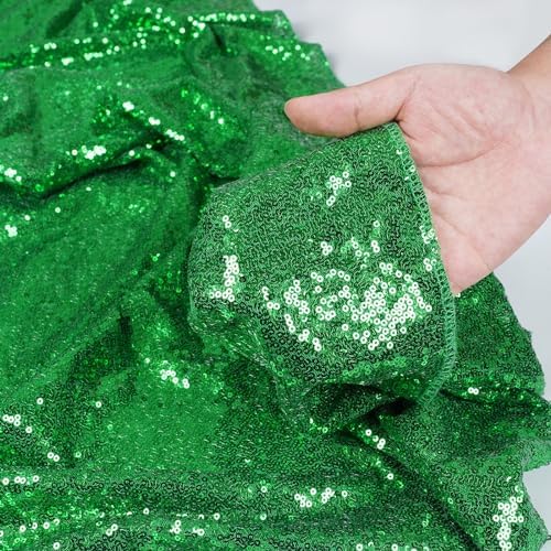 Poise3EHome Green Sequin Backdrop, 6FT x 8FT Sequin Photography Backdrop Curtain for Christmas St. Patrick's Day Party Decoration - Image 5