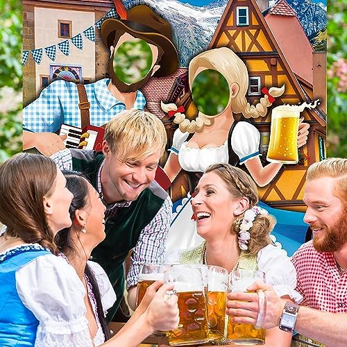 Tudomro 6 x 4 ft Oktoberfest Couple Photo Door Banner Party Decorations - Image 6