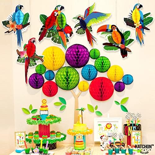 Large Tropical Birds Honeycomb Cutouts - 9x7.7 Inch, Rainforest Decorations - Image 3