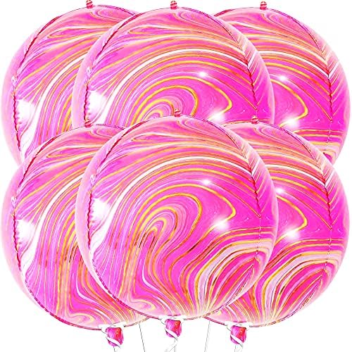 KatchOn Big 22 Inch Pink Marble Balloons - Pack of 6, Birthday Decorations by KatchOn
