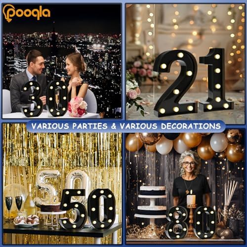 Pooqla Black Light Up Numbers 8, 8th Birthday Decorations for Boys - Image 3