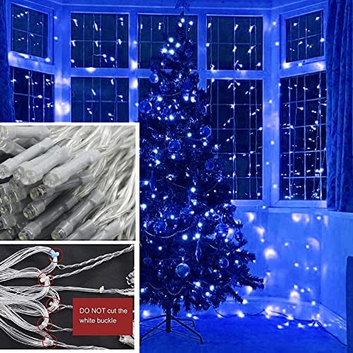 Solhice LED Curtain Lights Outdoor 30ft x10ft Blue, 720 LEDs 8 Modes Christmas Lights Plug in Window String Lights Indoor, Twinkle Lights for Patio Wedding Bedroom Party Decor (Not Connectable) - Image 4