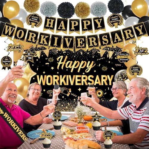 DARUNAXY Happy Workiversary Party Decorations for Men Women(31PC) - Image 6