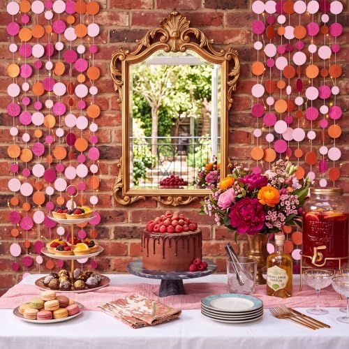 Outus 10 Pieces Dot Garland Banner Hanging, Pink and Orange - Image 6