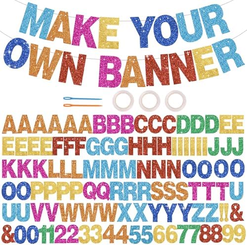 BEISHIDA Glitter Colorful 116 PCS A-Z DIY Letter Custom Banner Party Decor by Beishida
