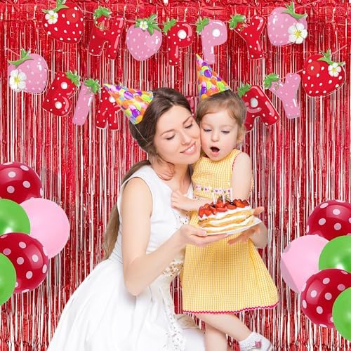 BRAVESHINE Red Streamers Party Backdrop | Foil Curtain | Halloween Decor - Image 6