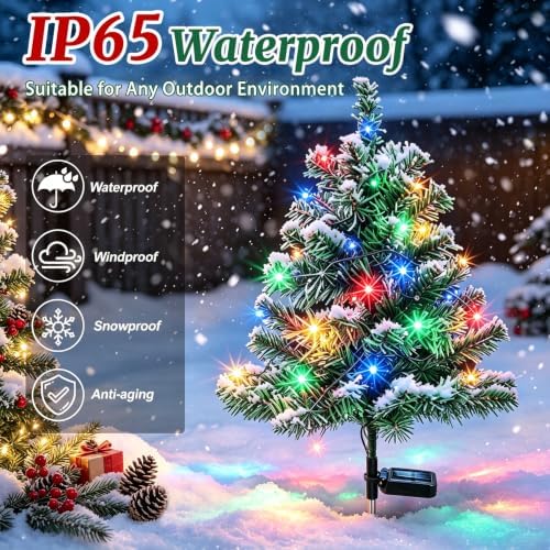 Solar Christmas Tree, Outdoor Christmas Decorations Waterproof Solar Lights - Image 5