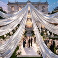 20ftx40ft Silver Ceiling Curtain for Wedding Parties by PartyVillage