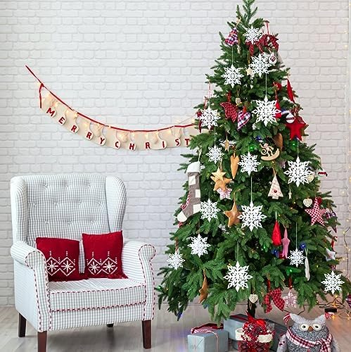 36PCS Hanging Snowflake Decorations Winter Wonderland Party Supplies - Image 6
