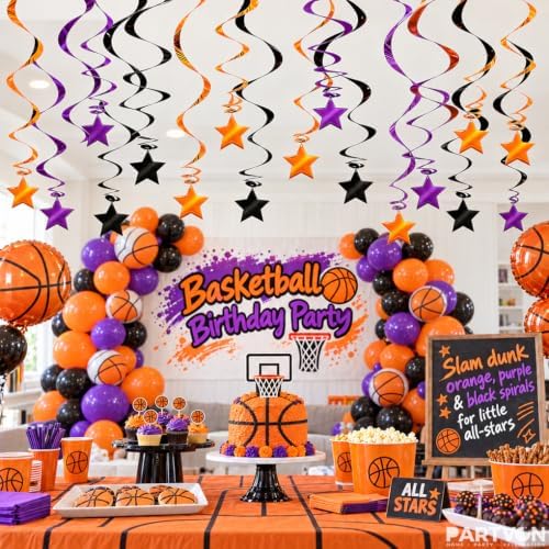30 Pcs Black Orange Purple Halloween Hanging Swirl Decorations - Image 7