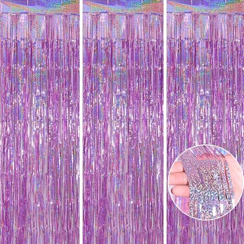 3 Pack Fringe Curtains Party Decorations,Tinsel Backdrop Curtains for Parties,Photo Booth Wedding Graduations Birthday Christmas Event Party Supplies (Pink) - Image 2