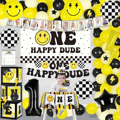 Kriyokiaa One Happy Dude 1st Birthday Decorations for Boy Party - Image 4