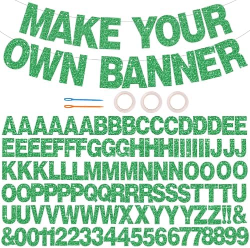 BEISHIDA Glitter Green 116 PCS A-Z DIY Letter Custom Banner Party Decor by Beishida