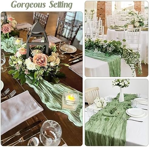 10FT Cheesecloth Table Runner Boho Party Home Decorations - Image 6