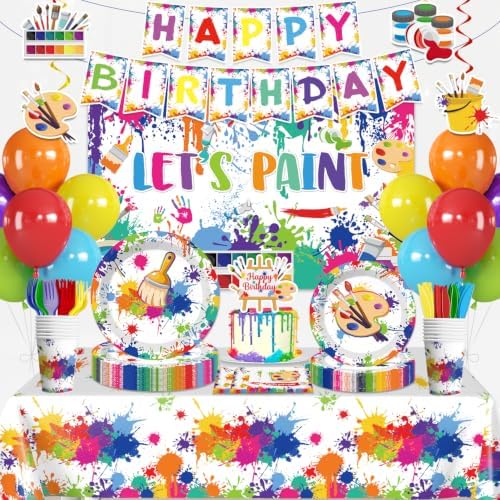 Xynic 145pcs Paint Party Decorations for Art Lovers, Serves 20 by Unknown