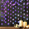 Glitter Star Garland Banner Decoration, 130 Feet Bright Star Hanging Bunting Banner Backdrop for Engagement Wedding Baby Shower Birthday Christmas Party Decor (Holographic Purple) by Patelai