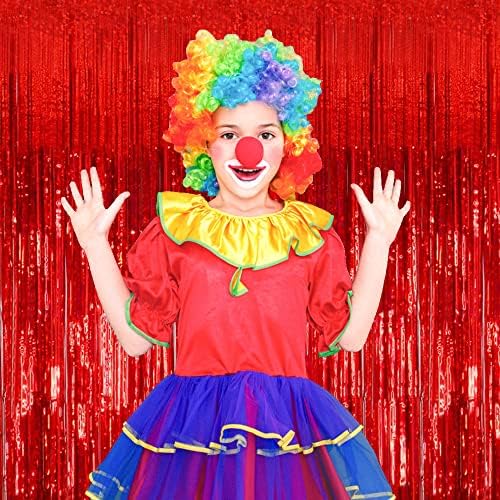 10 Pack Foil Curtain Backdrop Red Metallic Tinsel Foil Fringe Curtains Photo Booth Props for Birthday Wedding Engagement Baby Shower Bachelorette Christmas Holiday Celebration Party Decorations - Image 5