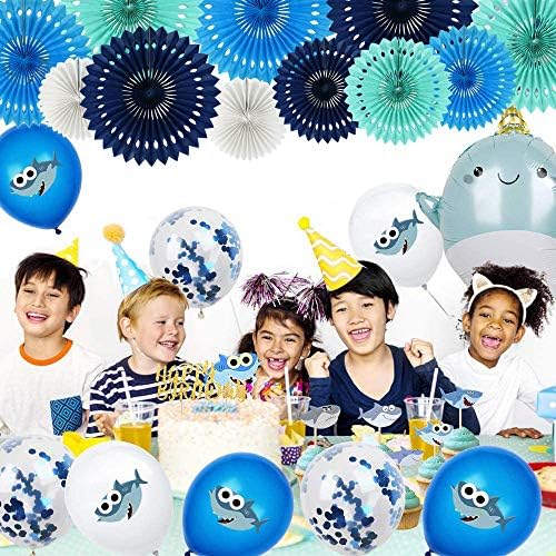 BEISHIDA Honeycomb Round Paper Fans Blue White Hanging Party Decoration - Image 6