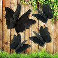 Party Butterfly Decorations, Black 3D Butterfly Birthday Decoration, 4 Pcs Crepe Paper Hanging Decor for Room, School, Black Theme, Flower Party for Garden, Dining Table Decor by SUNBEAUTY