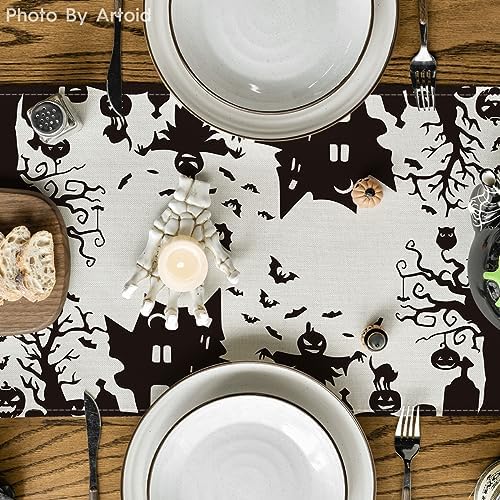 Artoid Mode 210 GSM Halloween Table Runner Home Party Decor 13x36 Inch - Image 3