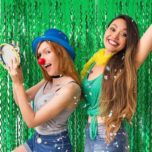 Tinsel Foil Fringe Curtains Wavy Backdrop for Parties Sparkle Metallic Wavy Foil Fringe Backdrop Curtain for Party Decorations Photo Booth Props for Birthday Graduation Wedding - Image 3