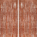 DECOCKRAT 2 Pack Foil Fringe Backdrop - Rose Gold Shiny Tinsel Curtains for Party Decoration/Photo Booth Props - 3.3x6.6 FT Metallic Foil Backdrop for Birthday, Wedding, Graduation, Christmas. by DECOCKRAT