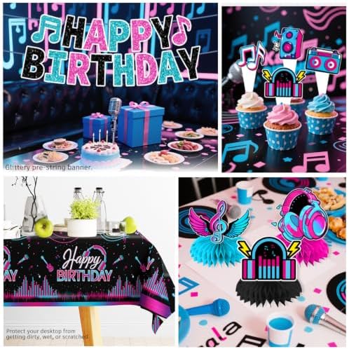208PCS wellspar Karaoke Music Party Decorations Tableware Set, 25 Guests - Image 6
