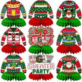 Christmas Ugly Sweater Party Decorations Honeycomb Centerpiece by Adeyoo
