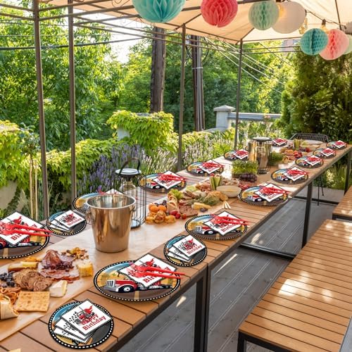 gisgfim 50 Guests Semi Truck Party Decorations Semi Truck Plates and Napkins Party Decoration For Birthday Party Plates Tableware Set Tractor Trailer Theme Party Paper Plates Napkins Forks 200 PCS - Image 5