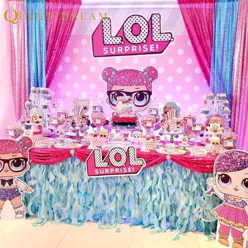 Birthday Backdrop Curtain Baby Blue Shimmer Sequin Backdrop Drapes 6x8FT - Image 7