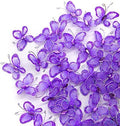 AUEAR, 50 Pack Sheer Mesh Wire Glitter Butterfly with Gem for Home and Wedding Decoration Party Wall Decorations (Purple) by AUEAR