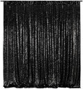 Poise3EHome 8FT x 8FT Black Sequin Backdrop Curtain Photography for Birthday Party Baby Shower Wedding Thanksgiving Holiday Festival Decor by Poise3EHome