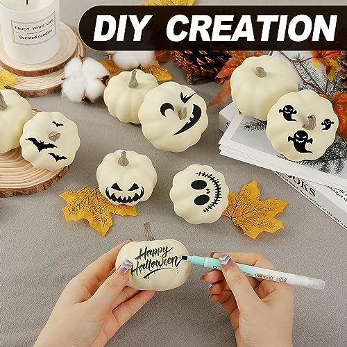 Artgar Pumpkin Decor - White Pumpkin - 10 PCS Mini Pumpkins Harvest Set - Image 3