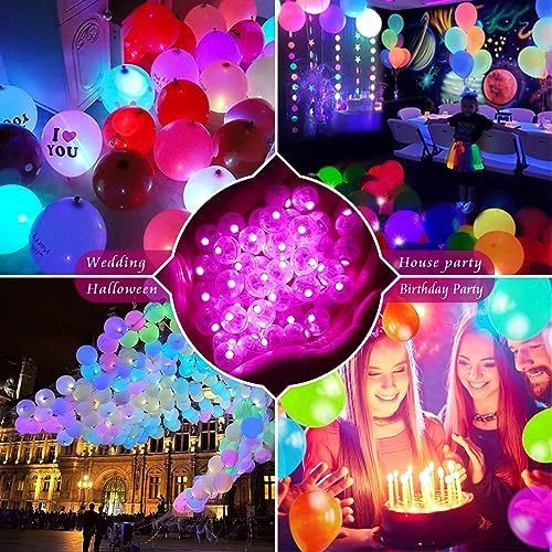 100pcs Balloon Lights Mini LED Lights Round Long Standby Time Multicolor Ball Light Paper Lantern Balloons Lights for Birthday Party Christmas Halloween Decoration with Hook (Pink, 100pcs) - Image 6