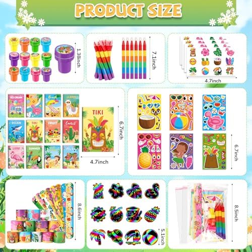 BenLouis 96Pcs Hawaiian Luau Coloring Set for Kids Party Favors - Image 3