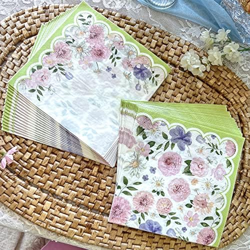 Kate Aspen Tea Party Decorations, Colorful Pastel Plates And Napkins Garden Party Supplies for Adults Bridal Showers, Baby Shower Decorations, Birthdays, 62 Pc, 16 Guests - Image 3